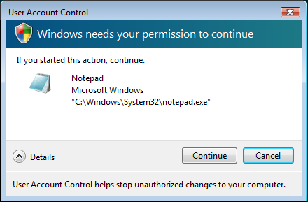 Windows Needs Permission To Continue Vista