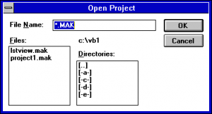 Visual Basic 1 File Open Dialog