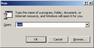 Windows 2000 Run dialog