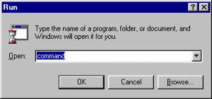 The WIndows 95 Run dialog. Look at those fancy 3D effects, huh? you drooling yet?