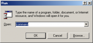 Windows ME run dialog